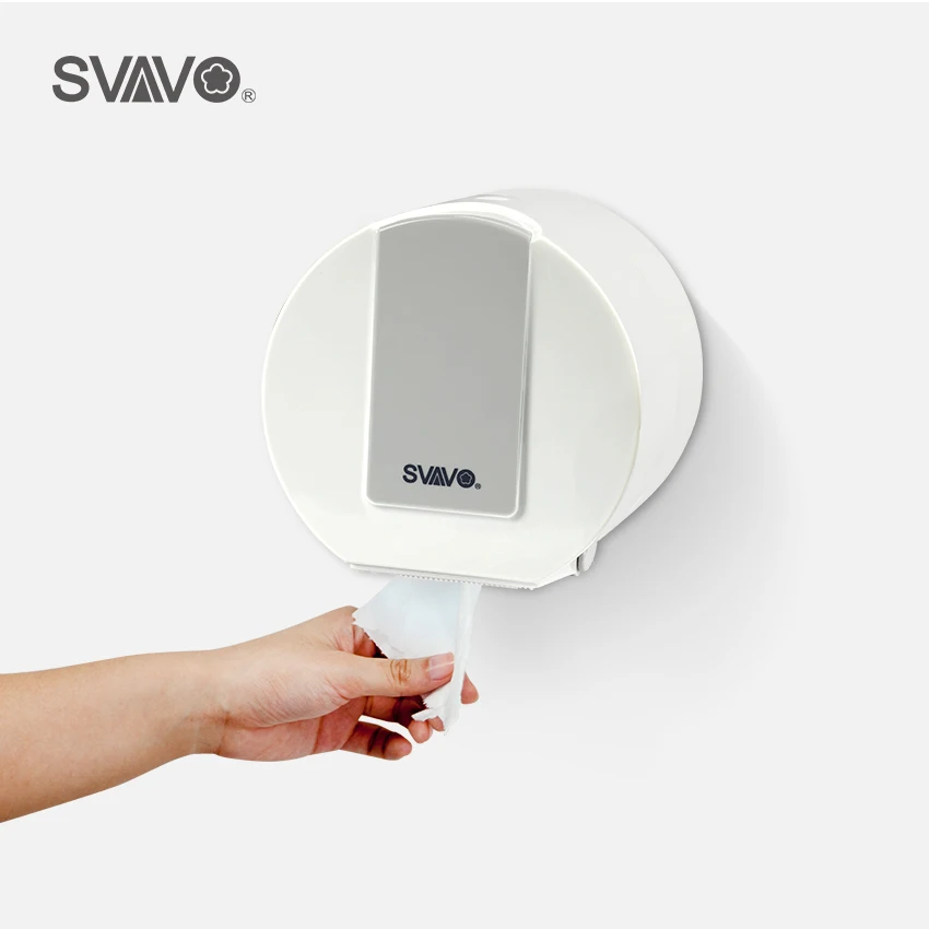 

SVAVO Waterproof Household Wall Mounted Roll Toilet Paper Dispenser ABS Plastic Tissue Box for Bathroom