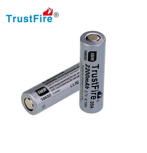 

2pcs/lot TrustFire IMR 18650 2200mah 35A 3.7V Battery High Drain Rechargeable Lithium Batteries Cell For Flashlights Torches