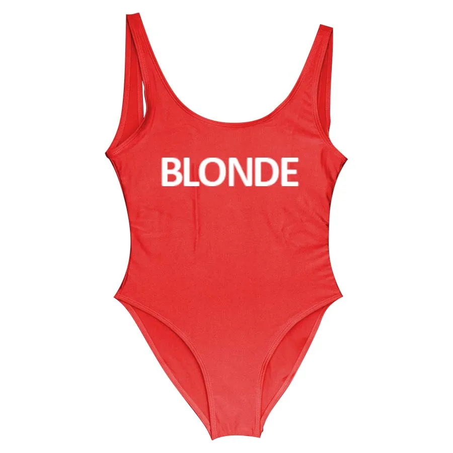 

BLONDE Women One Piece Swimsuit Sexy Bodysuit Swimwear 11 Colors Red Swim Suit Backless Mayo Monokini Sexy Badpak One-Piece