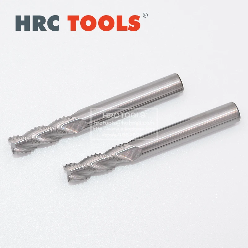 HRC55 Solid Carbide Roughing Endmill Spiral Cutting Tools 3 Flutes CNC Router Bits Wave Edge for Aluminum 1pcs