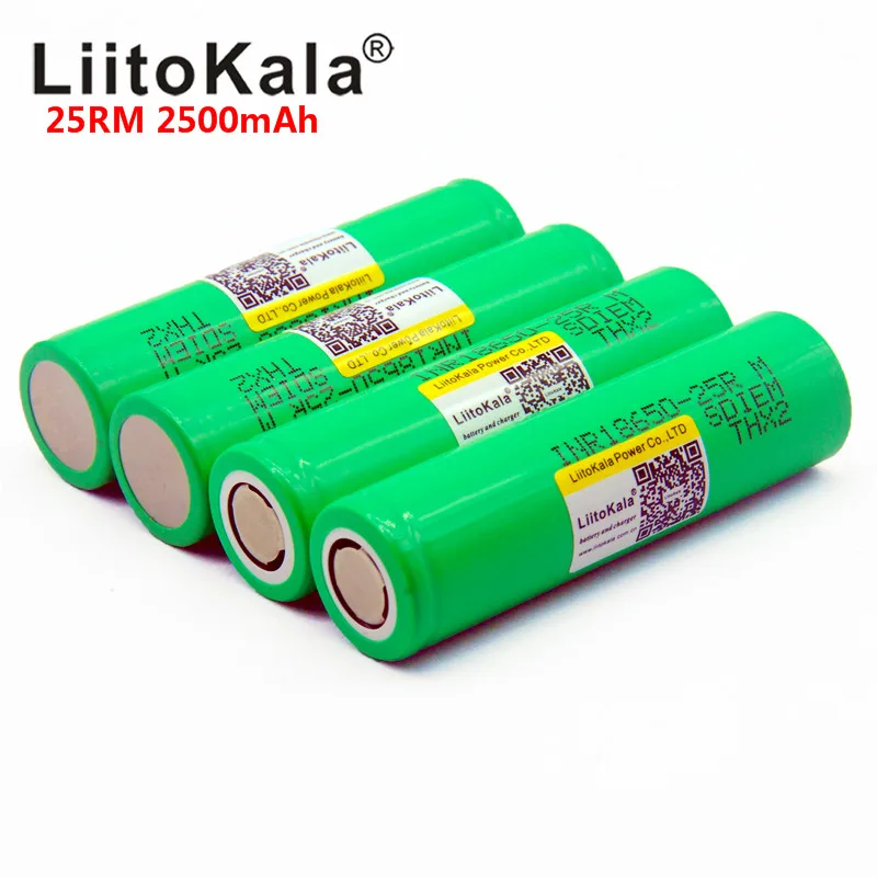 1-10PCS LiitoKala 25R 18650 2500mAh High Drain 20A 3.7V Li-ion Rechargeable Battery For Flashlight Power Tools Torch Headlamp