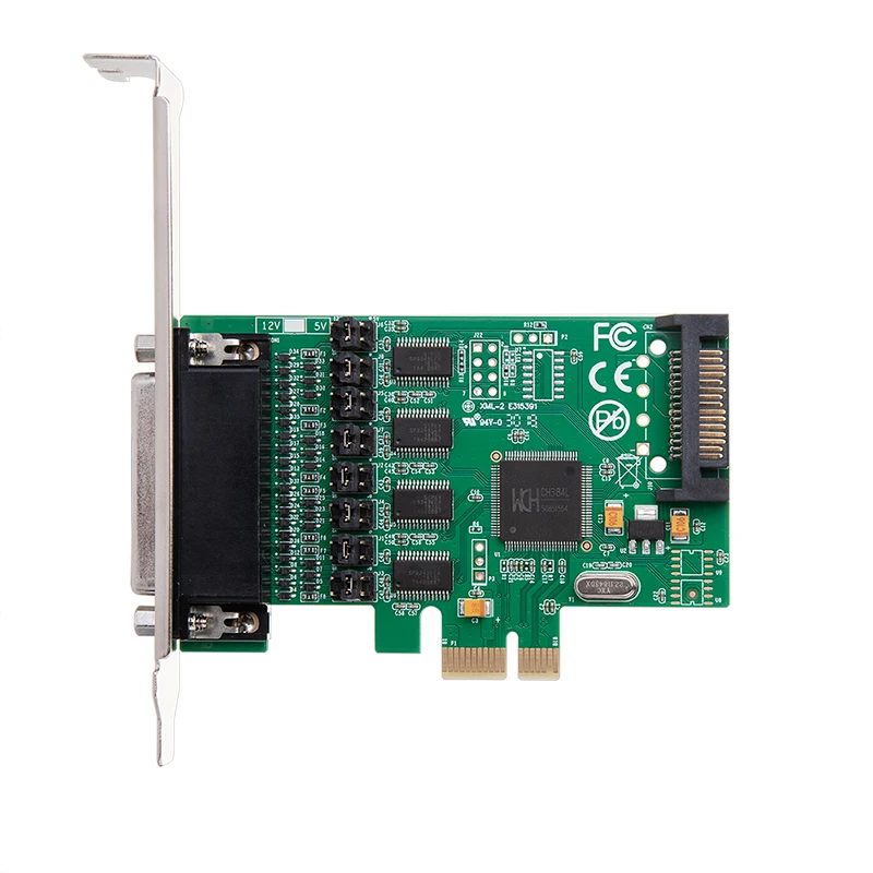 Adapter szeregowy 4 port szeregowy RS 232 DB9 PCI Express Adapter RS232 do PCIe konwerter karty PCI e RS-232 karty rozszerzeń WCH384 Chip