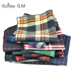 High Quality Cotton Mens Pocket Square Adult Plaid Hankerchief Scarves Vintage Hankies Men's Hanky Square Handkerchiefs