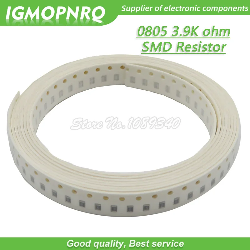 Resistor de chip smd 300 0805 k ohm, 3.9 peças, 1/8w 3.9k 3k9 ohms 0805-3.9k