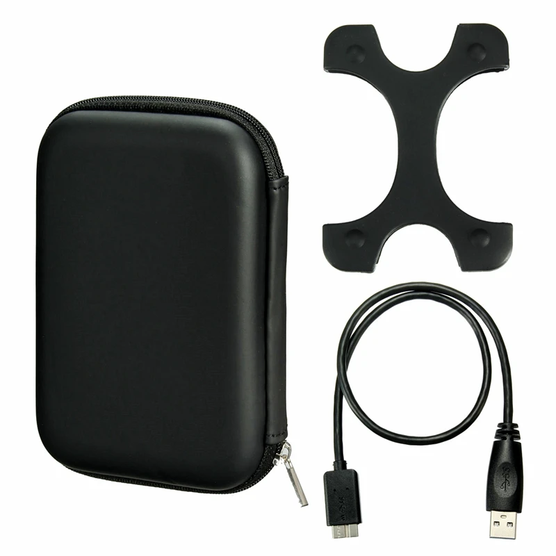 EVA 2.5'' Mobile Hard Disk Drive HDD Bag Case Box Package USB 3.0 Cable Silicone Protection Cover HDD Enclosure