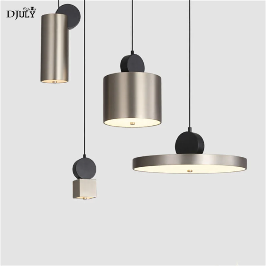 

postmodern Stainless steel ceiling lamp personality dining room kitchen hanging light fixtures home deco led living room lights