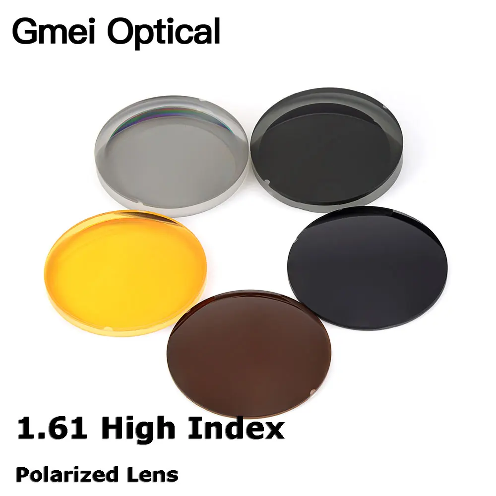 Gmei Optical 1.61 High Index Thin Polarized Sunglasses Lenses 5 Colors Optional Single Vision Prescription Optical Lenses 2 PCS