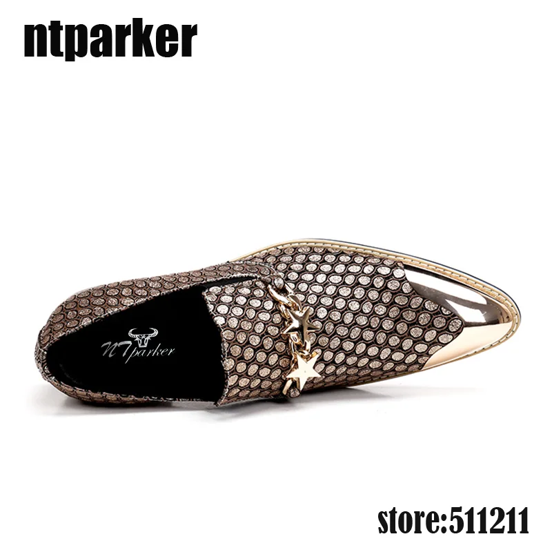 

ntparker Fashion Handmade Men Leather Dress Shoes High Increased Men Business Leather Shoes Metal Pointed toe Classic Men Shoes