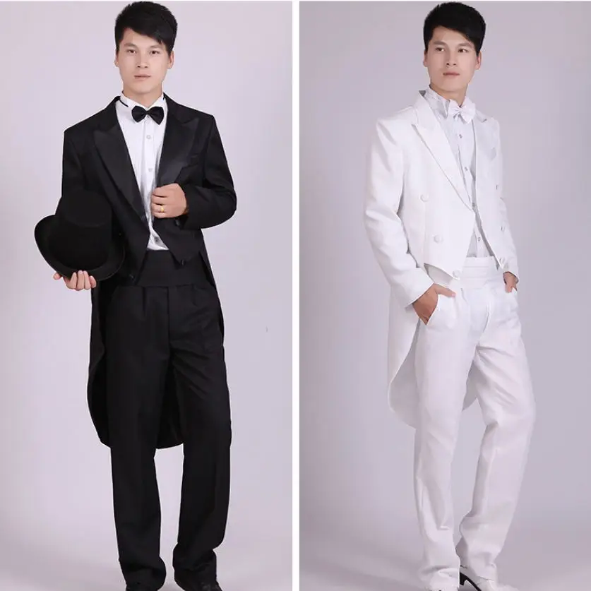 Men Suits 4 Piece (Jacket+Pants T+Bow Tie+Belt) Tailcoat Suits Men\'s Blazers Slim Fit Groom Wedding Prom Tuxedo  Man Suit