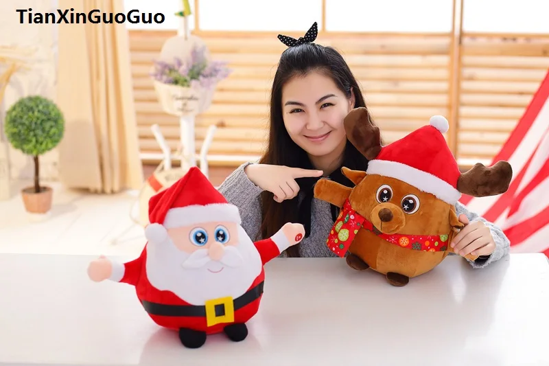 large 40cm Santa Claus doll, reindeer plush toy soft throw pillow Christmas gift s0381