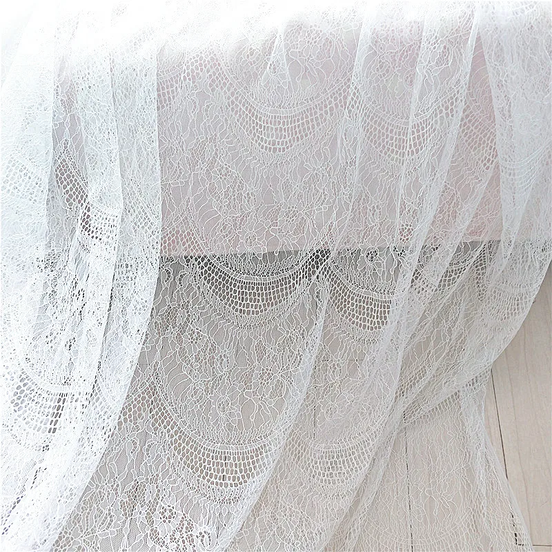 Französisches Wimpern-Explosion-Bogen-Mesh-Hochzeitskleid, persönlicher Spitzenstoff, Mori-Feentuch, DIY RS1237, 3M, Sommer – Detail 3