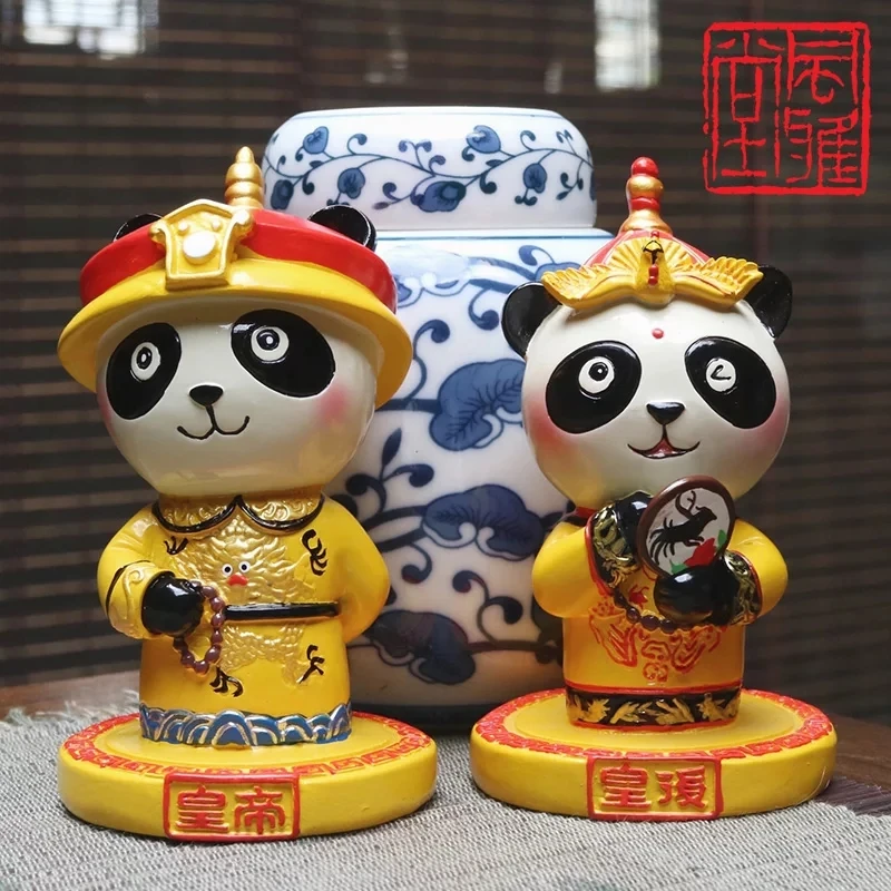 

Mini Porcelain Doll with Chinese Characteristics Sichuan Panda Beijing Tourism Gift Forbidden City Souvenirs Qing Style Ornament