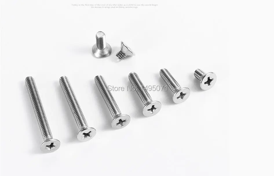 

50pcs/Lot Metric M4 304 Stainless Steel GB819 Phillips Cross Recessed Countersunk Flat Head Machine Screw Bolt