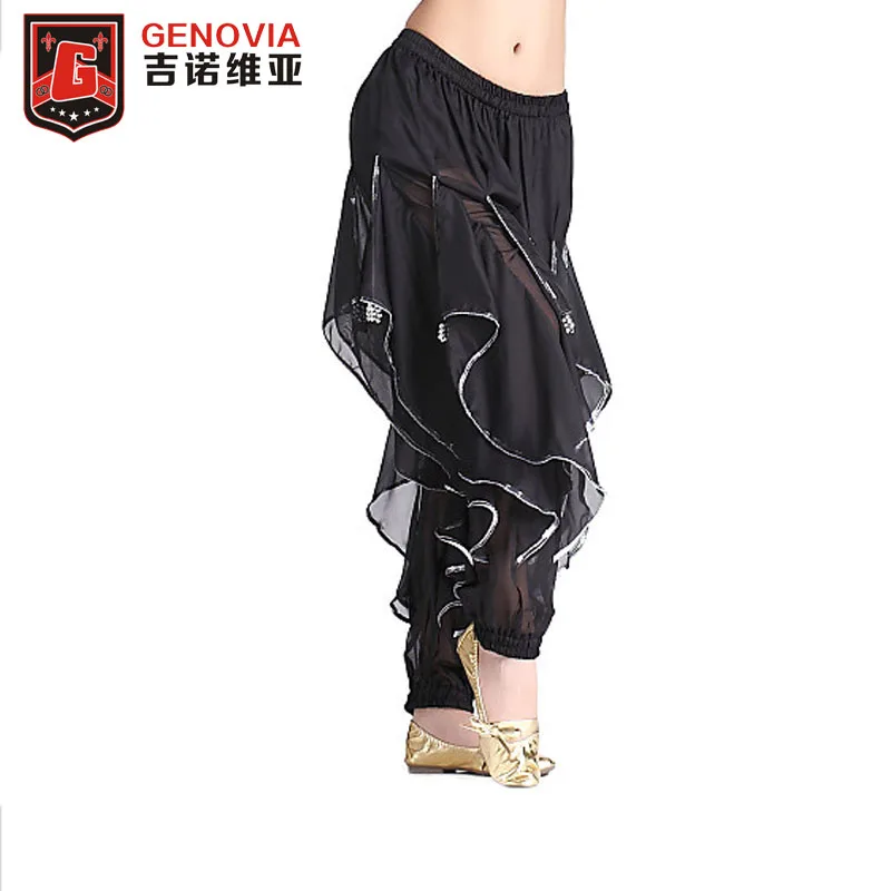 

Belly Dance Costume Harem Pants Skirt With Silver Wavy 12 Colours