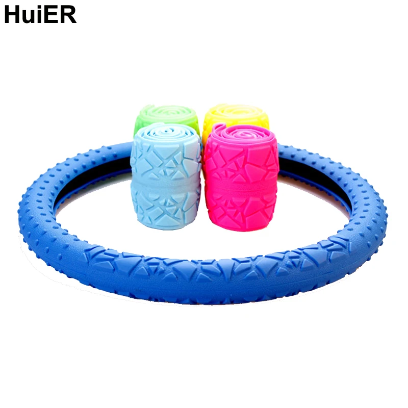 HuiER Geometric Silicone Auto Car Steering Wheel Cover Anti-slip 36-38CM Car Styling Steering-wheel Car-covers Free Shipping