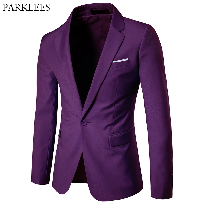 Chaqueta de esmoquin para hombre, traje ajustado de color morado con un botón, ideal para boda y negocios, novedad de primavera, 6XL, 2023