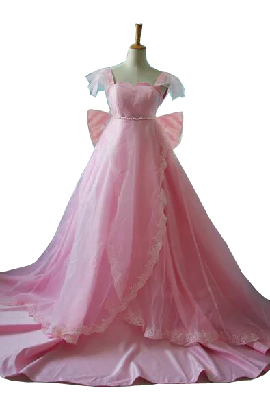 2021Princess Serenity Tsukino Usagi Pink Dress Cosplay Costume Wedding Dress