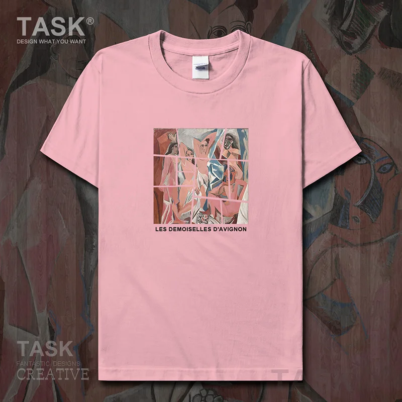 World famous painting series t-shirt Picasso New Art Painting Les Demoiselles D’Avig  Short sleeve clothes cotton summer Fashion