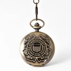 Retro Bronze Padrão Relógio de Bolso para Homens e Mulheres, Aço Steampunk, FOB Chain Pocket Watch, Caixa de Presente Original