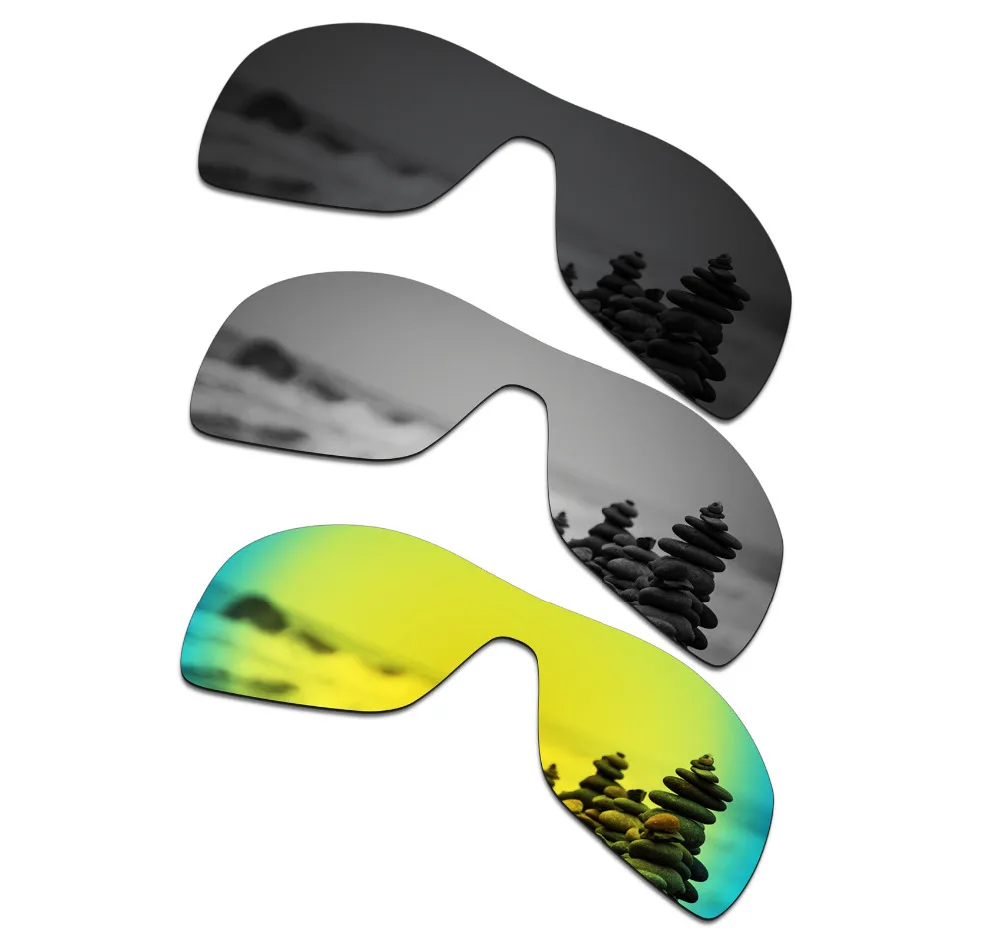 

SmartVLT 3 Pieces Polarized Sunglasses Replacement Lenses for Oakley Antix Stealth Black and Silver Titanium and 24K Gold