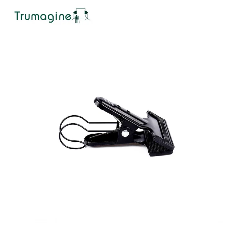 TRUMAGINE 1PC Black Photography Studio Heavy Duty Multifunctional Rubber Clamp Clip For Backdrop