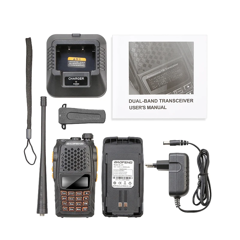 2 adet Baofeng UV-6R 7W Walkie Talkie iki yönlü radyo çift bant Vhf Uhf CB radyo için daha fazla güzellik ve yüksek güç baofeng uv-5r