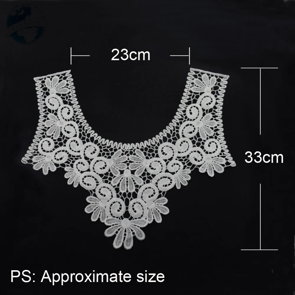 lace false collar  white embroidered fake lace collar trim diy women applique sewing supplies african guipure lace collars#3631