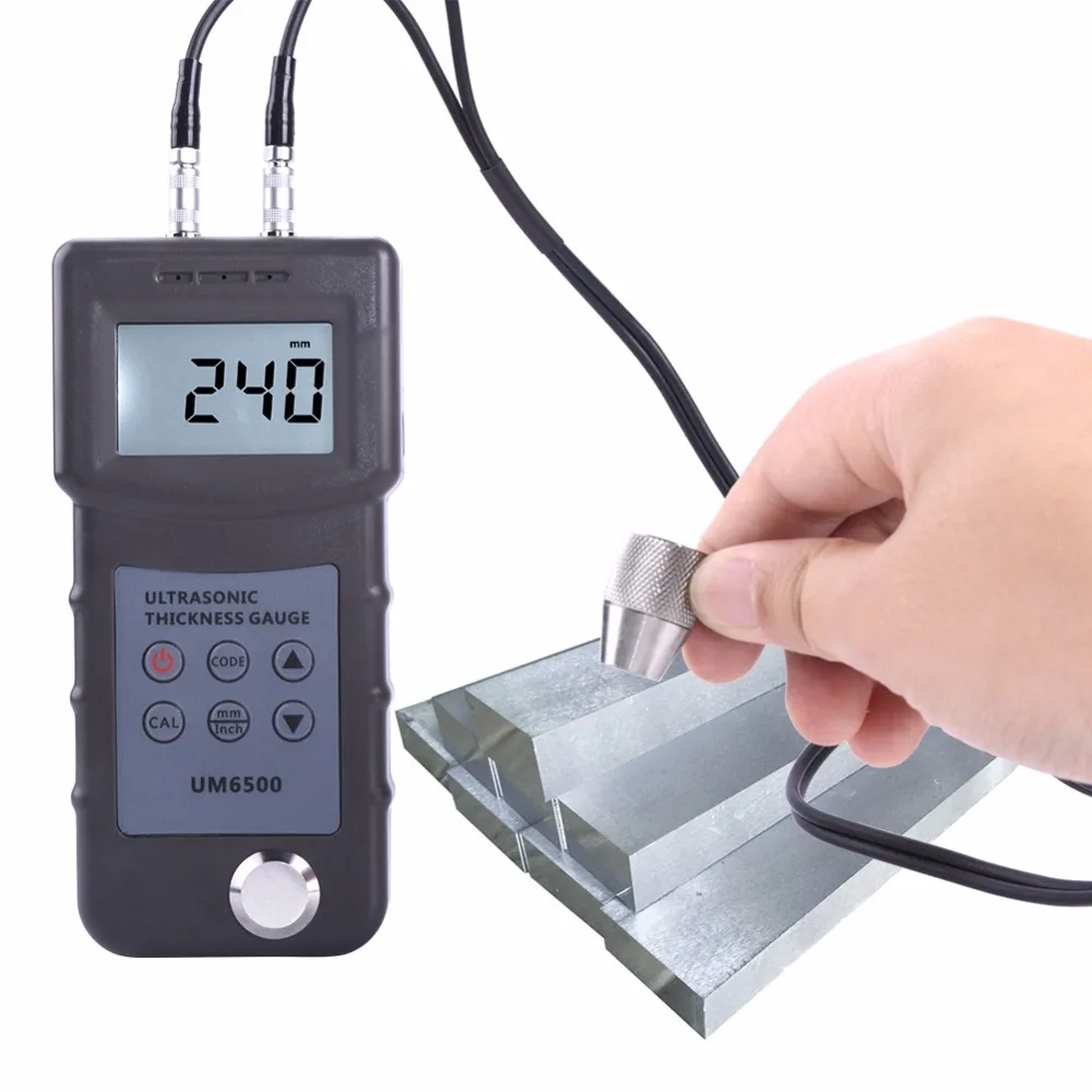 UM6500 Portable Digital Ultrasonic Thickness Gauge Meter Metal Thickness Meter 1.0-245mm,0.05-8inch (in Steel) 0.1mm