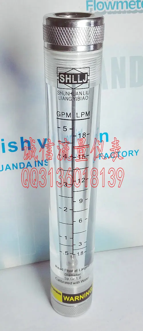 LZM-15G stainless steel joint pipe flow gauge 0.5~5GPM 1.8~18LPM