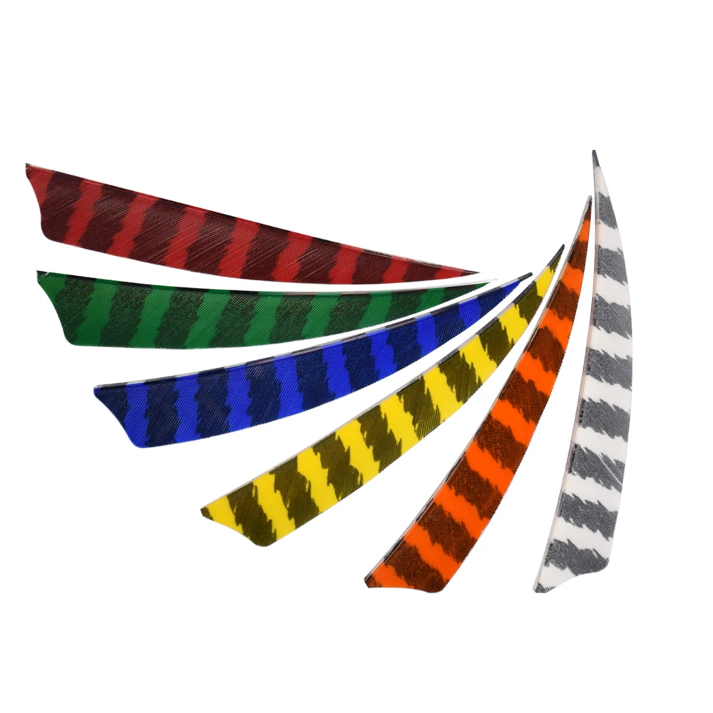 

100 pcs 4" Hunting Arrow Feathers Striped Turkey Feather Fletching Feathers Mutil color For Archery Arrows Tool
