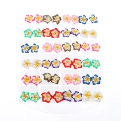 DOUVEI 24 Pairs Hot Promociones Wholesale 24 pair Multi-Color Hawaiian Frangipani Children Flower Stud Earrings For Party