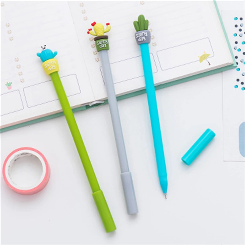 Kawaii Creative Cute Cactus Pen marker Neutral gel pen student stationery school office supplies Kawaii stationery wholesale sta