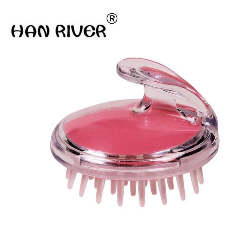 

Wash bath brush massage head scalp itching germinal plastic meridian brush comb circular silicone head massager