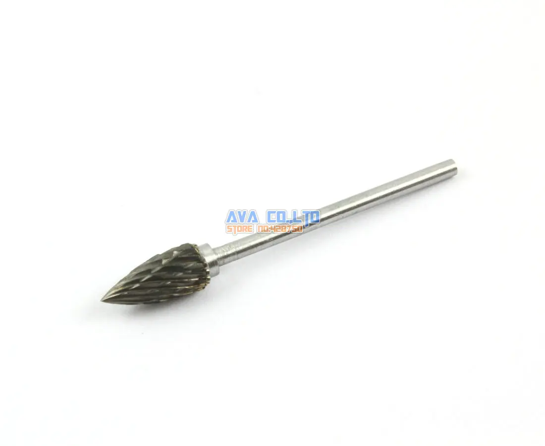 5 Pieces 6mm Tungsten Carbide Burr Rotary Cutter File 2.35mm Shank Double Cut (NO.6)