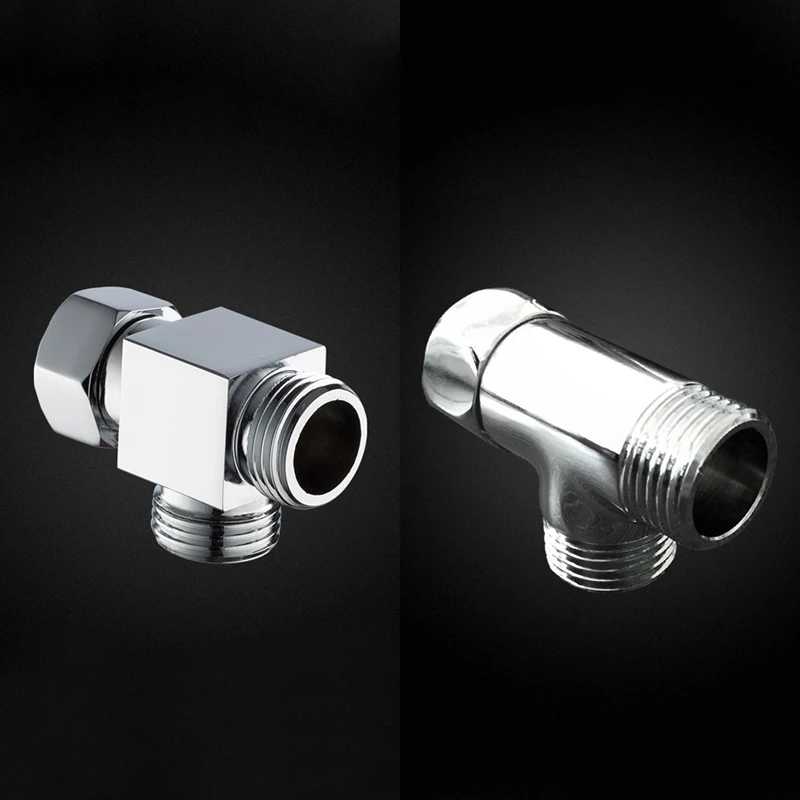 

Bathroom Tee Connector Valve G1/2" 3 Way Tee Pipe Fitting Threaded Valve For Bidet Shower Head Diverter Valve Shower Head Shunt