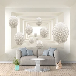 Custom 3D Photo Wallpaper Modern Simple Creative Designs Stereoscopic Space Round Ball Large Mural Wall Painting Art Wallpaper