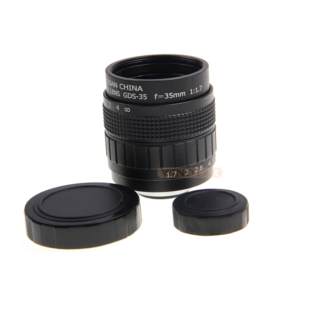 FUJIAN 35mm F1.7 CCTV F1.7 Lens + C-N1 Mount Ring + Lens Hood +