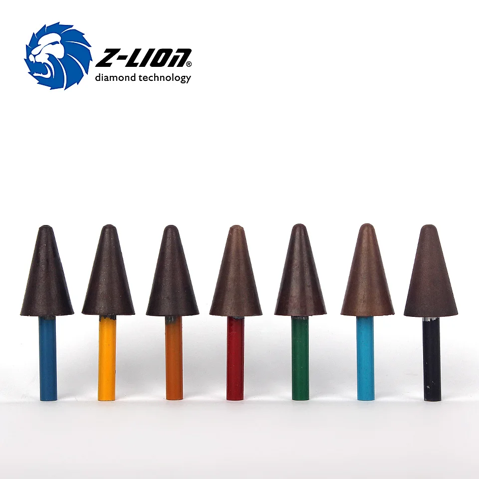 Z-LION 7pcs/Set Diamond Drill Sharpening Bit Carve Tool Resin Bond Diamond Points for Polishing Grinding Wet Use Abrasive Tools