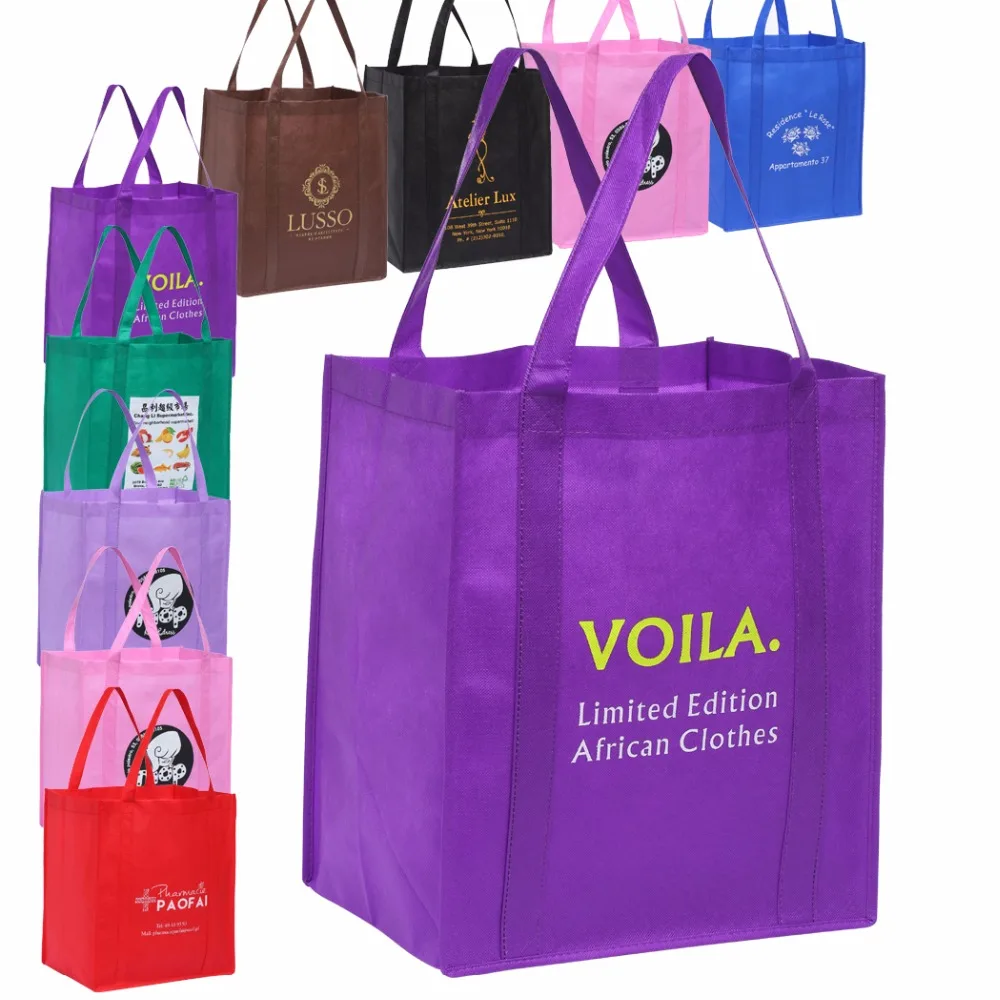 100PCS/Lot  Grocery Tote Bag Customized with Own Logo