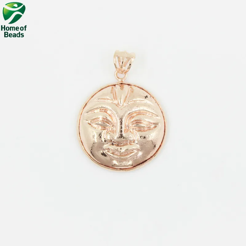 2020 Natural Stone Faceted Iron Pyrite Smiling face pendnats 20mm HTK1018 1pcs/lot