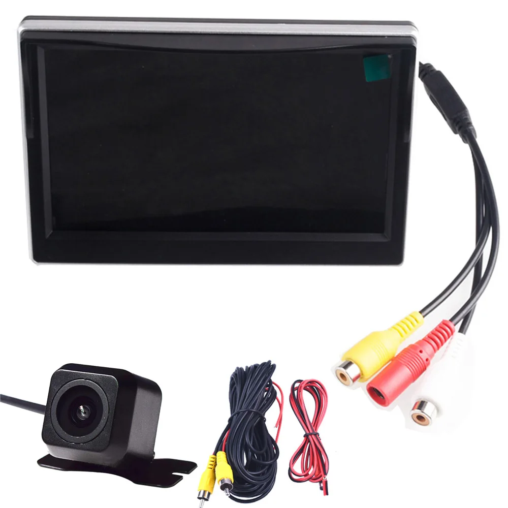 

Night Vision Reverse CCD 12 LED Rear View Camera With 5" 5 Inches TFT Parking Monitor Video Player And 2RCA Video Input