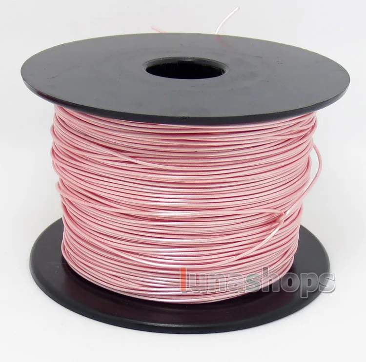 LN004494 Pink 100m 32AWG Acrolink Silver Plated With Shielding Layer Signal  Wire Cable 7/0.1mm2 Dia:0.96mm For DIY