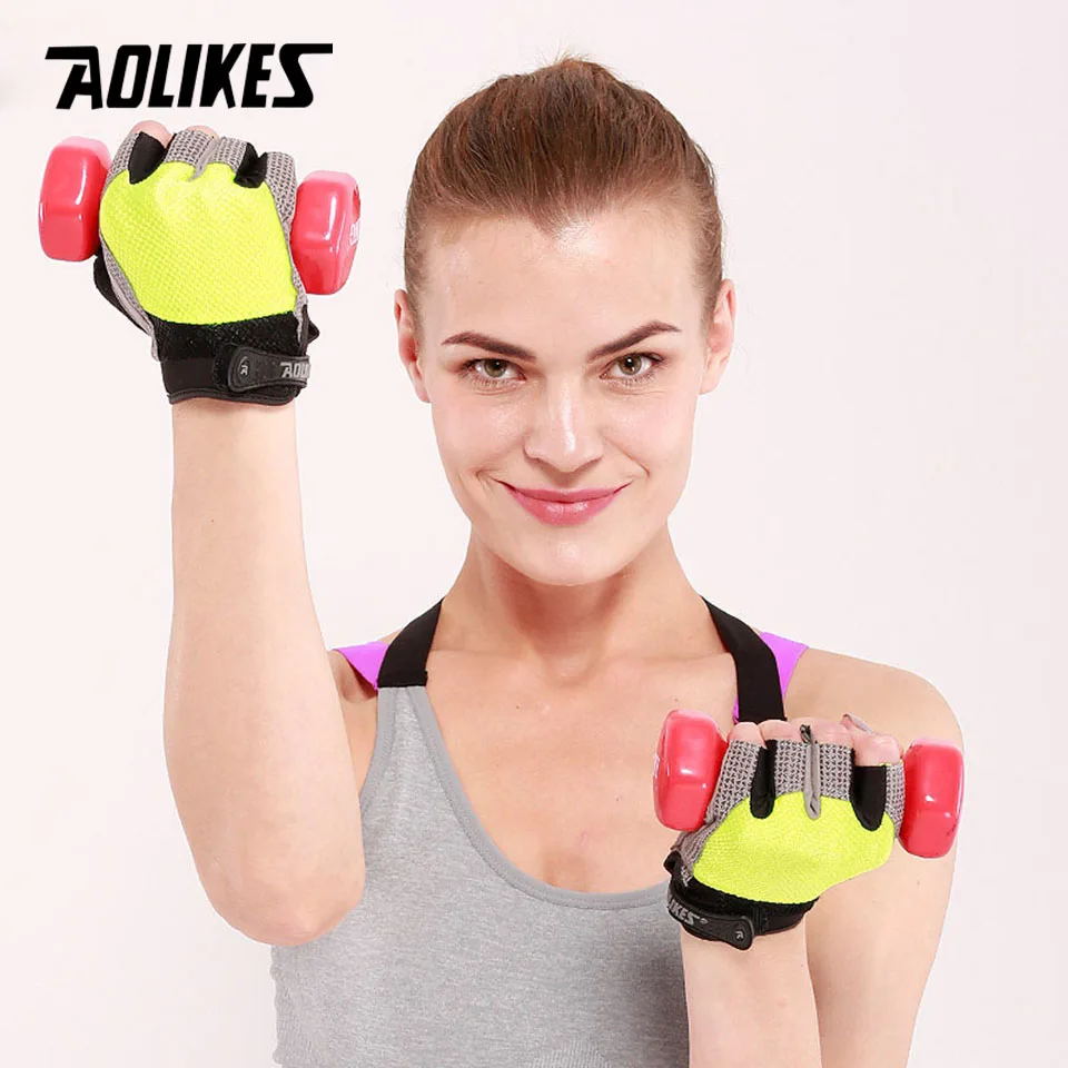 AOLIKES 1 Pair Gym Body Building Training Sports Fitness WeightLifting Gloves For Men And Women Custom Fitness Exercise Training