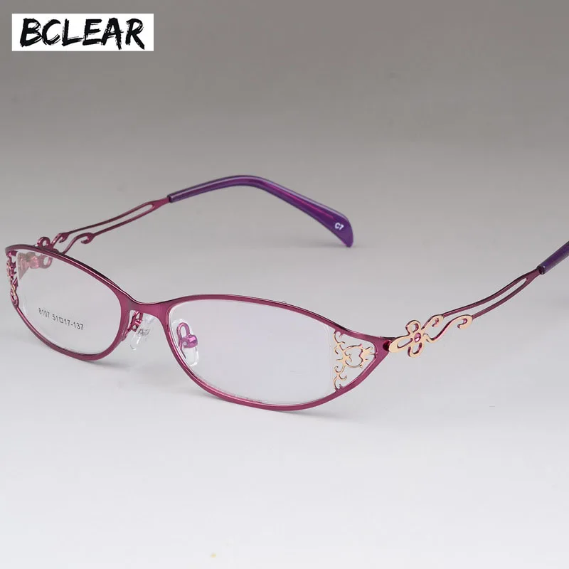 BCLEAR Ladies business glasses frames hollow carved metal full frame glasses beautiful fashion alloy ultra-light eyeglasses new