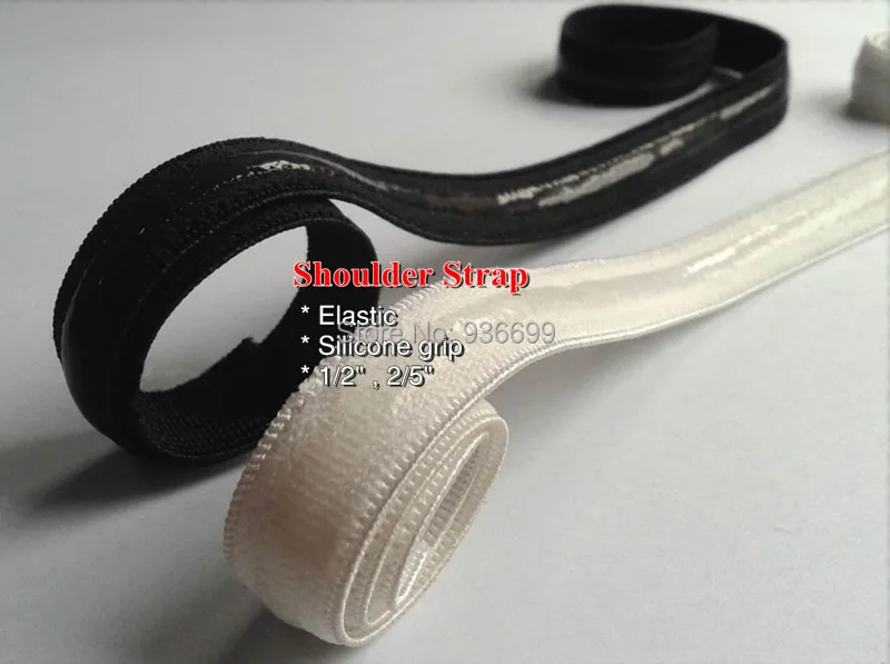 30meters pack silicone gripper elastic 1/2"  webbing  shoulder strap tape bras lingerie girdle color black sewing accessories