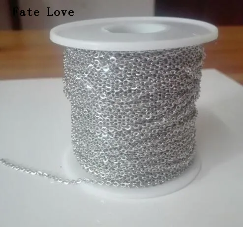 

Lot 50meter/ roll Thin 2.3mm Oval Link Chain Stainless Steel Fashion Jewelry Finding Chain DIY Marking