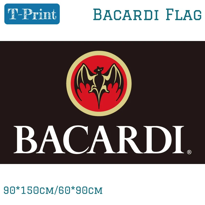 Bacardi Cerveza Superior De Color Rojo Y Blanco De Seda, Cartel Grande De Banderas De La Bandera, 90x150cm, 60x90cm