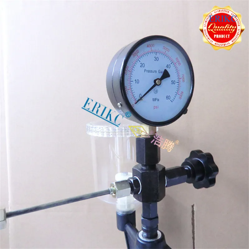 

ERIKC Nozzle Tester Factory Price Diesel Mechanical Common Rail Tool S60h Fuel Injector with 0 - 400 Bar / 0 - 6000 Psi 60mpa