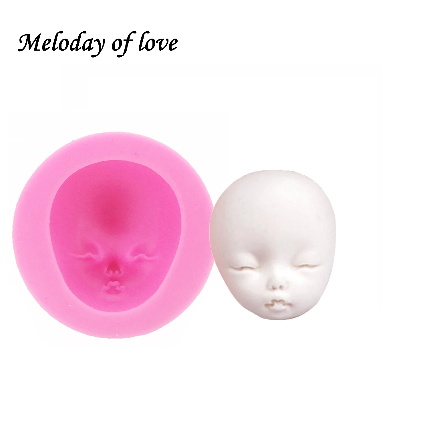 Fondant molds DIY Baby head Silicone Mould girl Face Chocolate Cake tools mask Sugar Craft Molds DIY Cake T0957