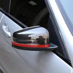 2x z włókna węglowego czerwony styl dla Mercedes Benz CLA GLA GLK Class W176 W117 X156 X204 ABS boczne zewnętrzne lusterko wsteczne pokrywa wykończenia